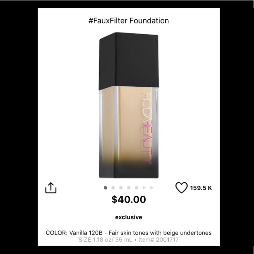 Huda faux filter foundation in vanilla